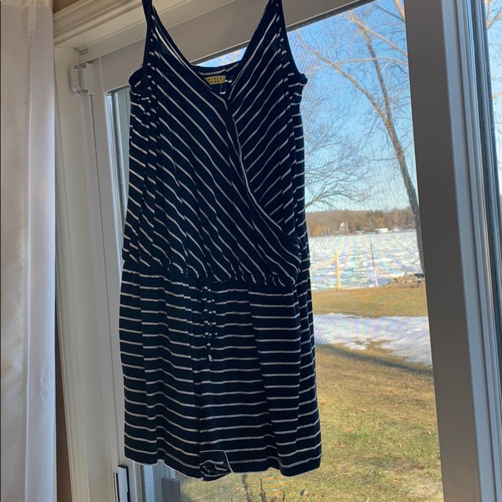 Navy Striped Romper
